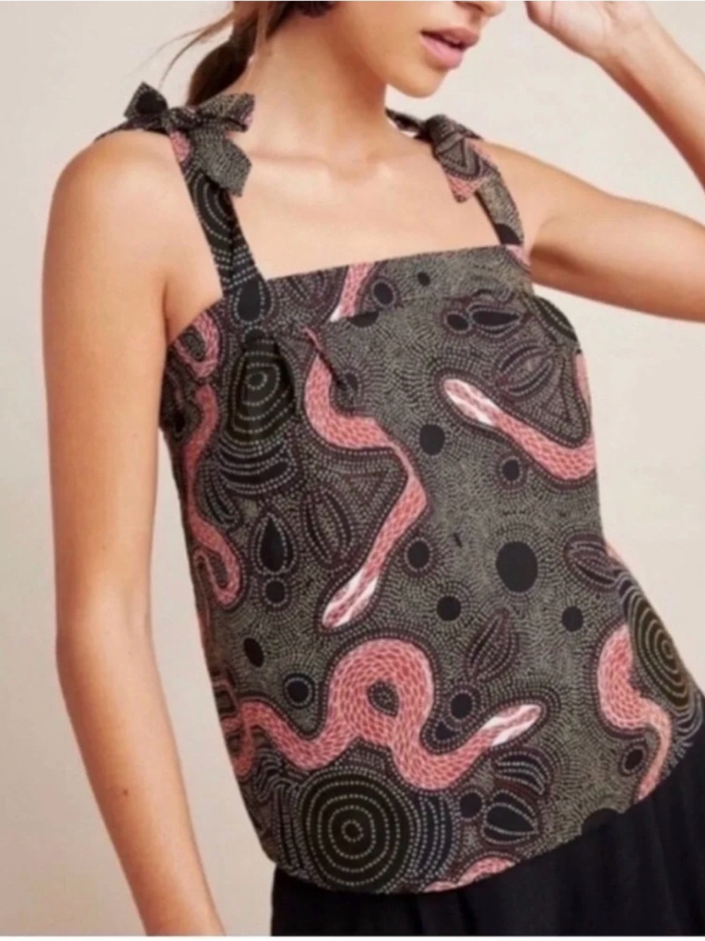 Corey Lynn Calter Anthropologie Ibiza Snake Print Tank
